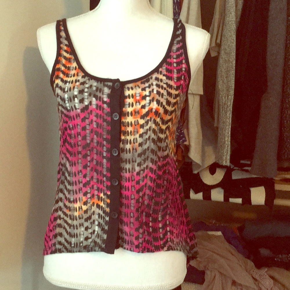 Multi Colored Sheer Top
